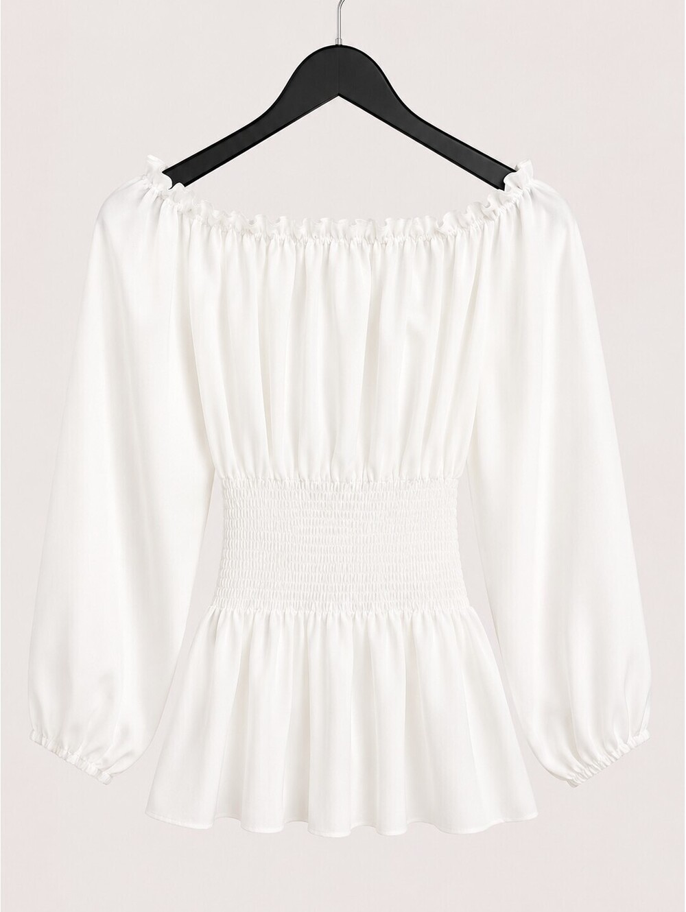 Women’s White Peasant Blouse Costume Top – Pirate Renaissance Medieval – Size XL